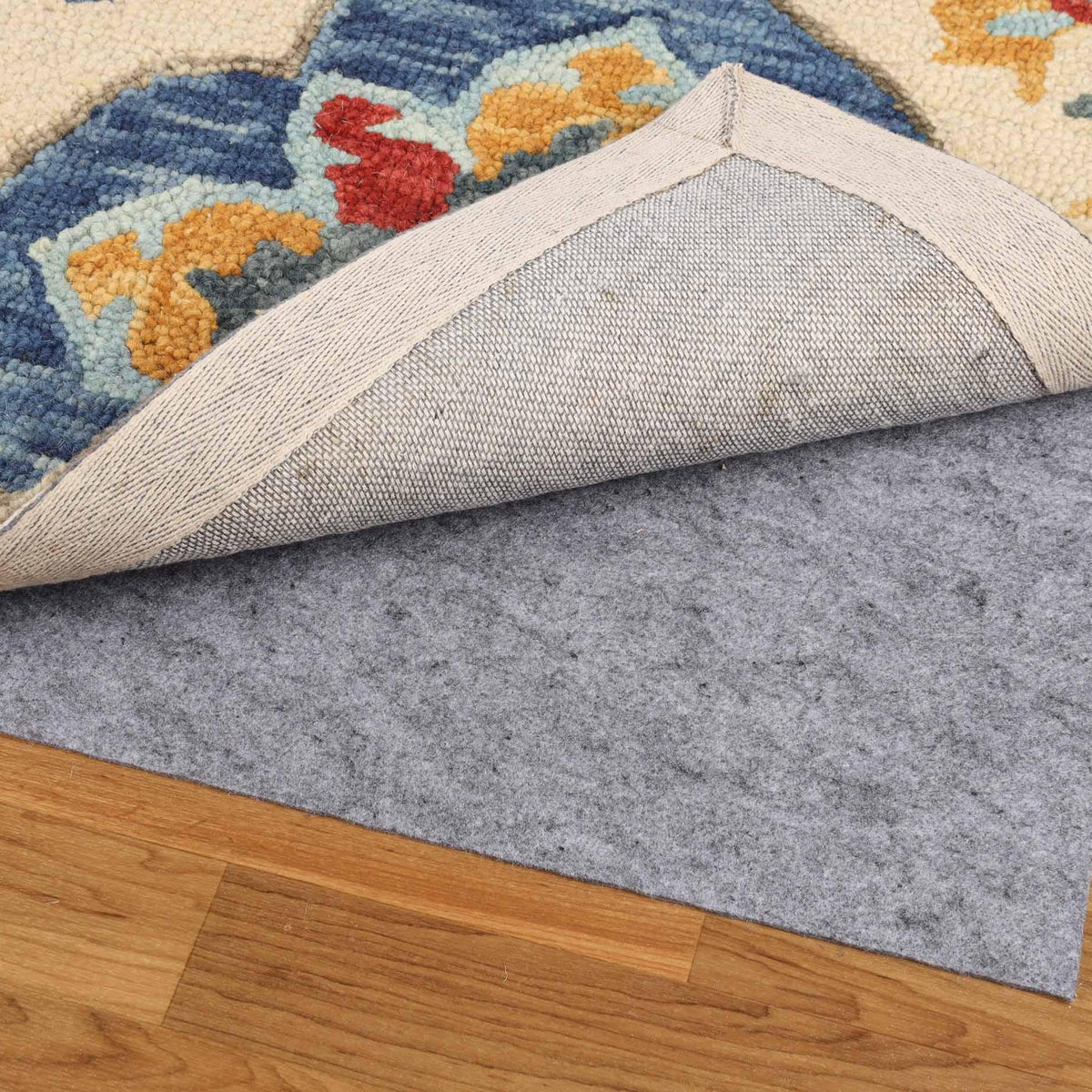 Non-Slip Grip Floor Protector Polyester Felt and Rubber Indoor Area Rug Pad with Coating, 4'x6', Neutral Grey - Blue Nile Mills