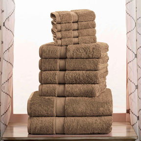 Egyptian Cotton Pile Heavyweight Highly Absorbent 10 Piece Towel Set - Towel Set by Superior - Superior 