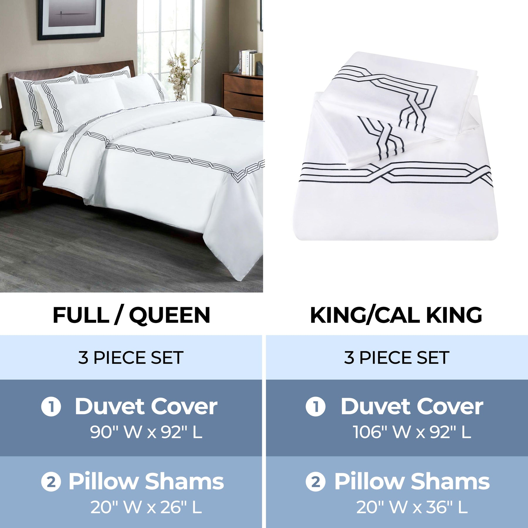 1200 Thread Count Egyptian Cotton Embroidered Duvet Cover Set - Duvet Cover Set by Superior