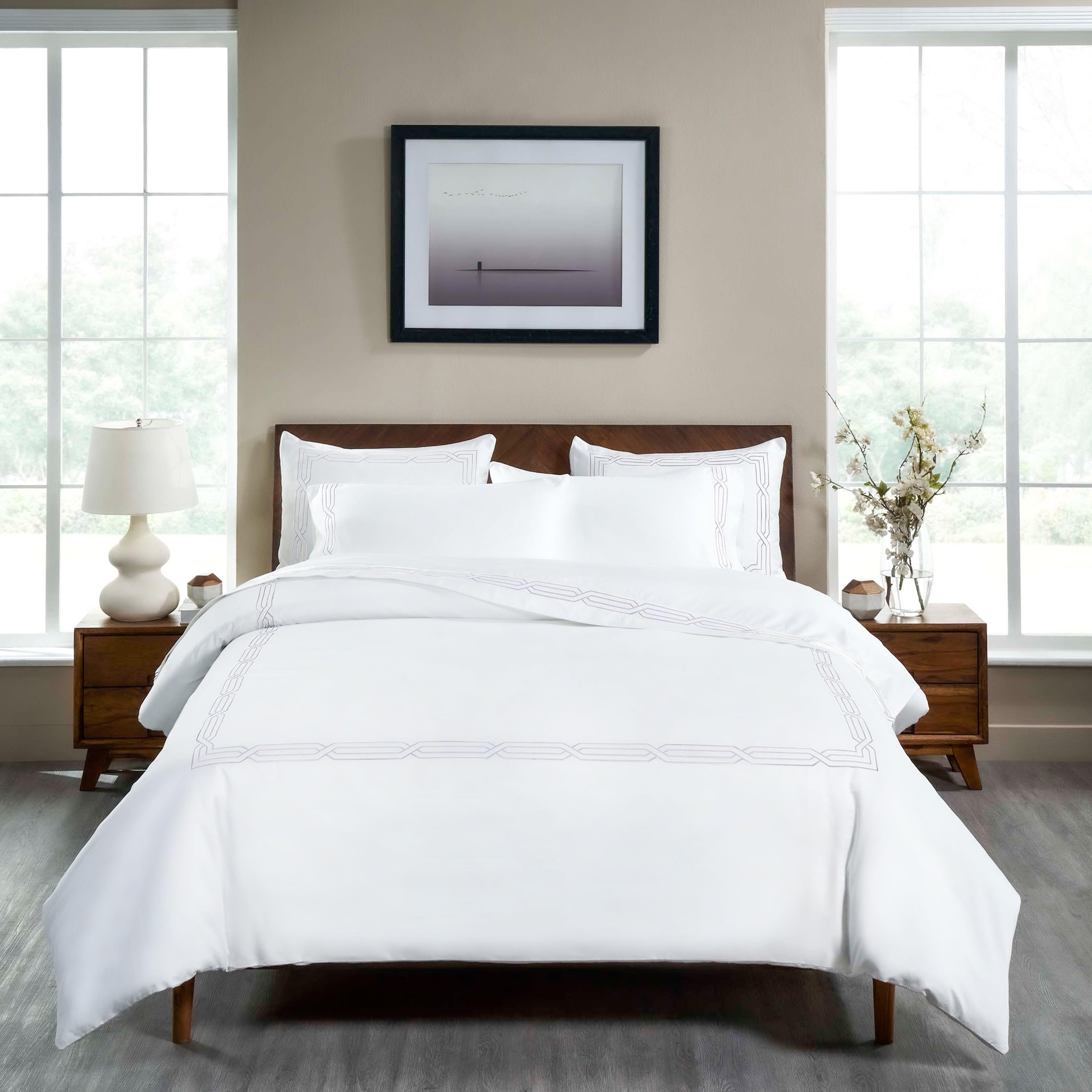 1200 Thread Count Egyptian Cotton Embroidered Duvet Cover Set - Duvet Cover Set by Superior