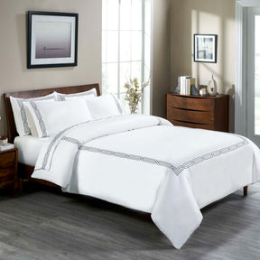 1200 Thread Count Egyptian Cotton Embroidered Duvet Cover Set - Duvet Cover Set by Superior