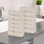 Zero Twist Cotton Ultra-Soft Absorbent Face Towel Washcloth Set of 12 - Face Towel by Superior