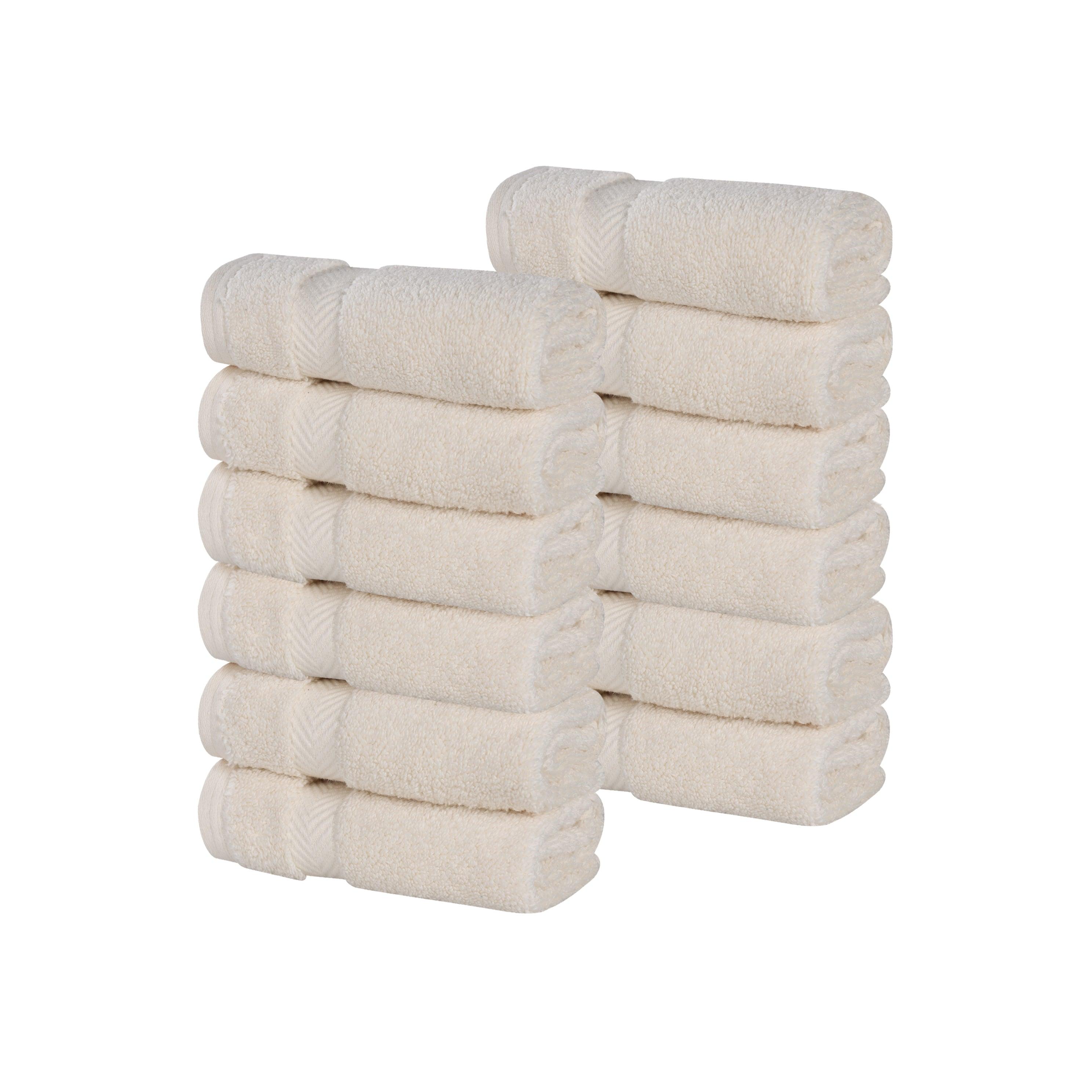 Zero Twist Cotton Ultra-Soft Absorbent Face Towel Washcloth Set of 12 - Face Towel by Superior