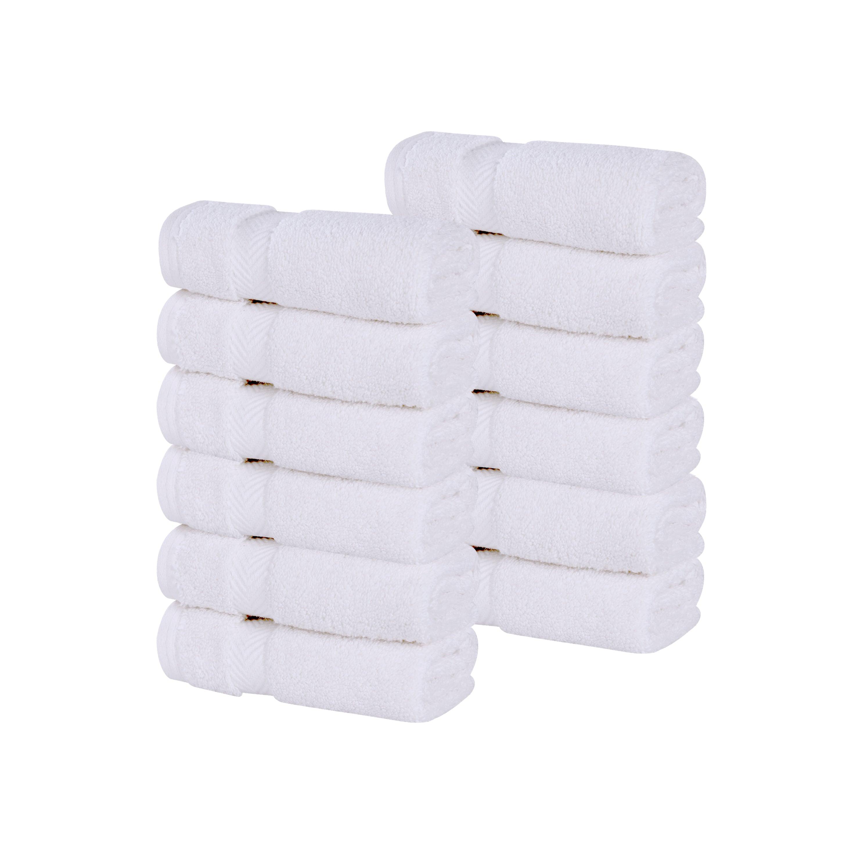 Zero Twist Cotton Ultra-Soft Absorbent Face Towel Washcloth Set of 12 - Face Towel by Superior