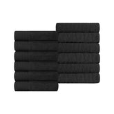 Turkish Cotton Jacquard Herringbone and Solid 12 Piece Face Towel Set - Face Towel by Superior - Superior 