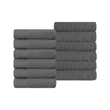 Turkish Cotton Jacquard Herringbone and Solid 12 Piece Face Towel Set - Face Towel by Superior - Superior 