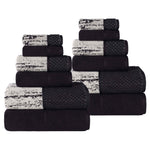 Lodie Cotton Jacquard Solid and Two-Toned 12 Piece Assorted Towel Set - Towel Set by Superior