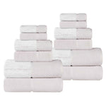 Lodie Cotton Jacquard Solid and Two-Toned 12 Piece Assorted Towel Set - Towel Set by Superior