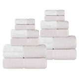 Lodie Cotton Jacquard Solid and Two-Toned 12 Piece Assorted Towel Set - Towel Set by Superior