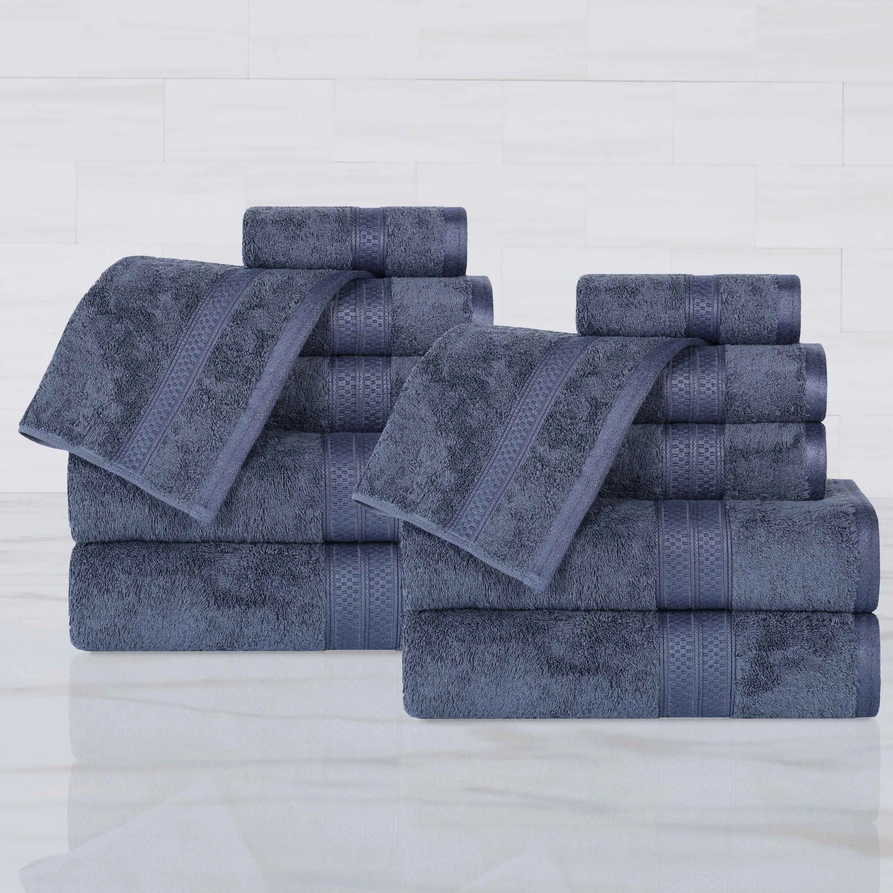 Ultra-Soft Rayon from Bamboo Cotton Blend Bath and Face Towel Set