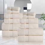 Zero Twist Cotton Ultra-Soft Absorbent Assorted 12 Piece Towel Set - Towel Set by Superior