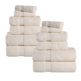 Zero Twist Cotton Ultra-Soft Absorbent Assorted 12 Piece Towel Set - Towel Set by Superior