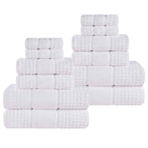 Zero Twist Cotton Waffle Honeycomb Plush Soft 12 Piece Towel Set - Towel Set by Superior - Superior 
