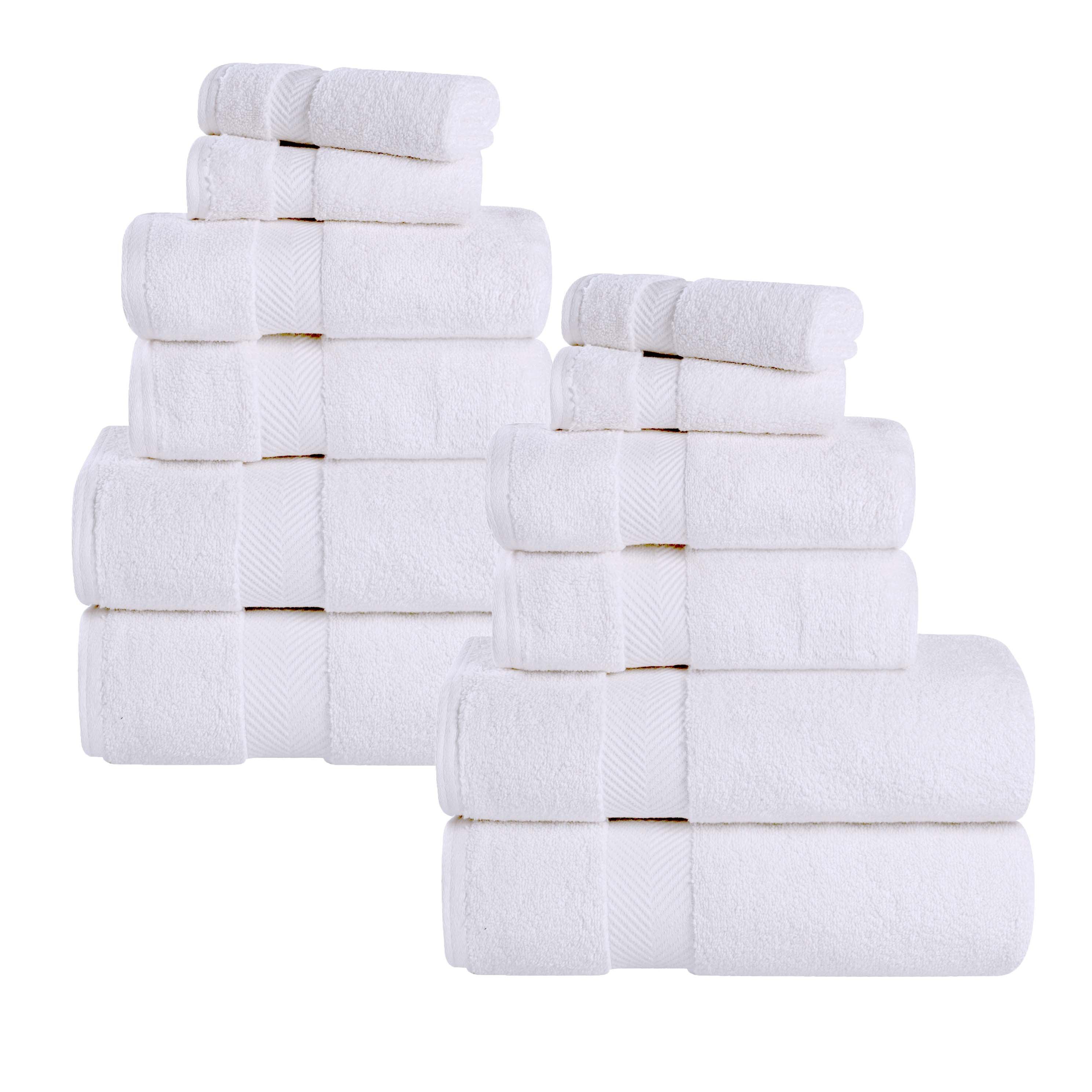 Zero Twist Cotton Ultra-Soft Absorbent Assorted 12 Piece Towel Set - Towel Set by Superior