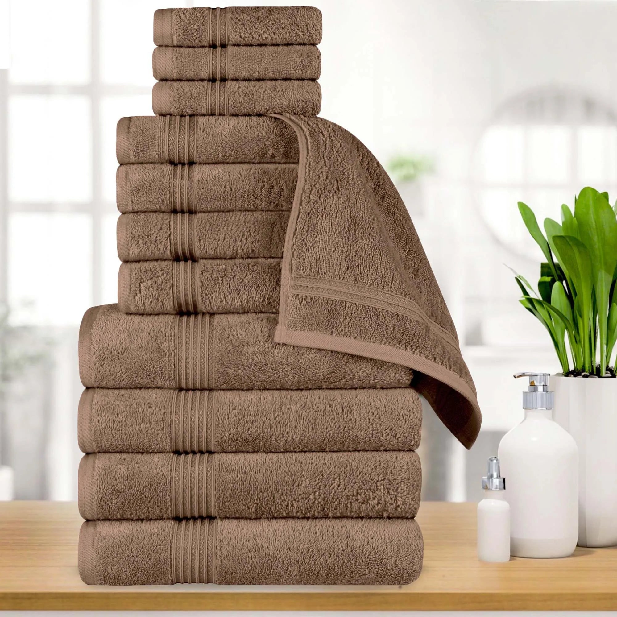 Heritage Egyptian Cotton Plush Absorbent Luxury 12 Piece Towel Set