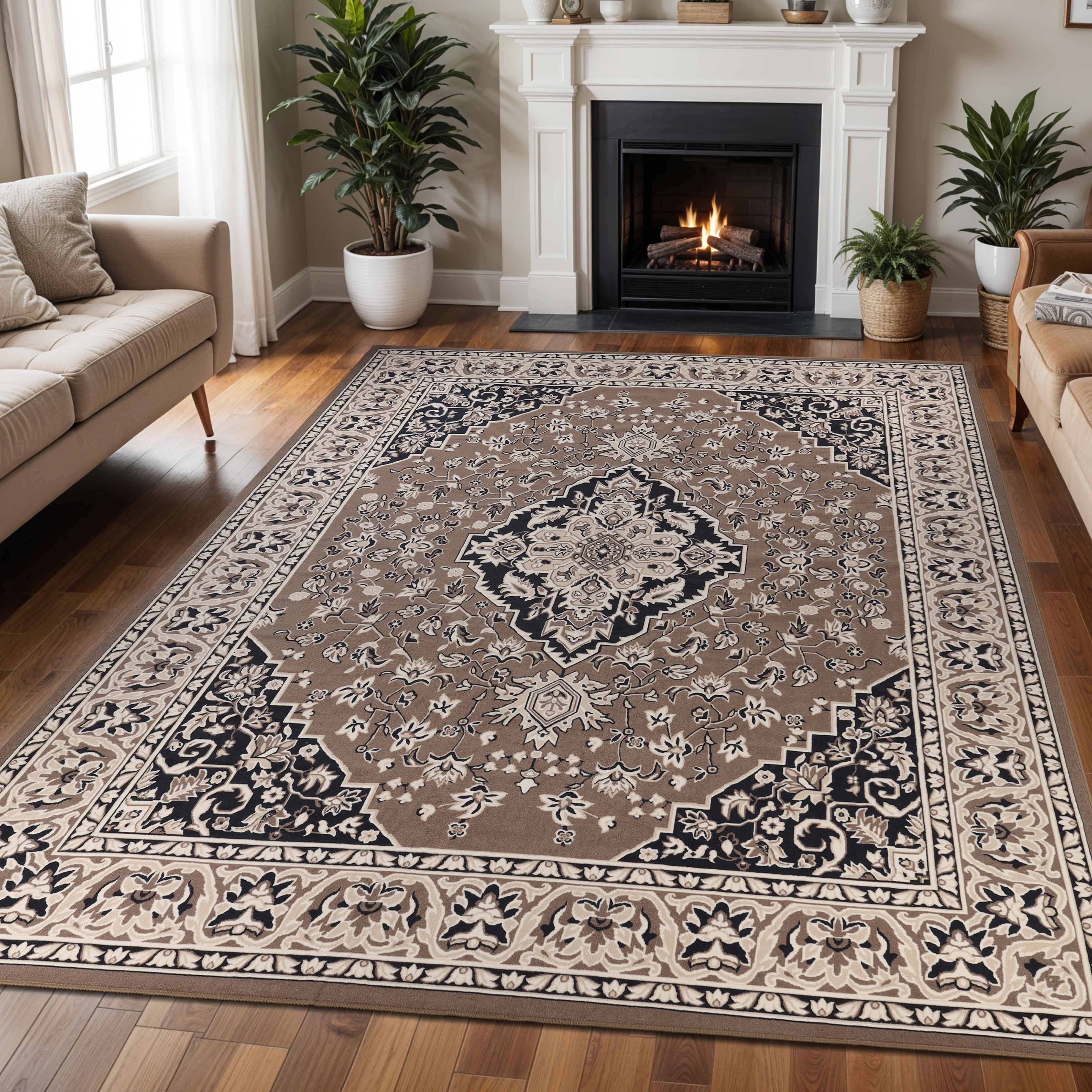 Glendale Traditional Floral Medallion Indoor Area Rug or Runner Rug - Rugs by Superior