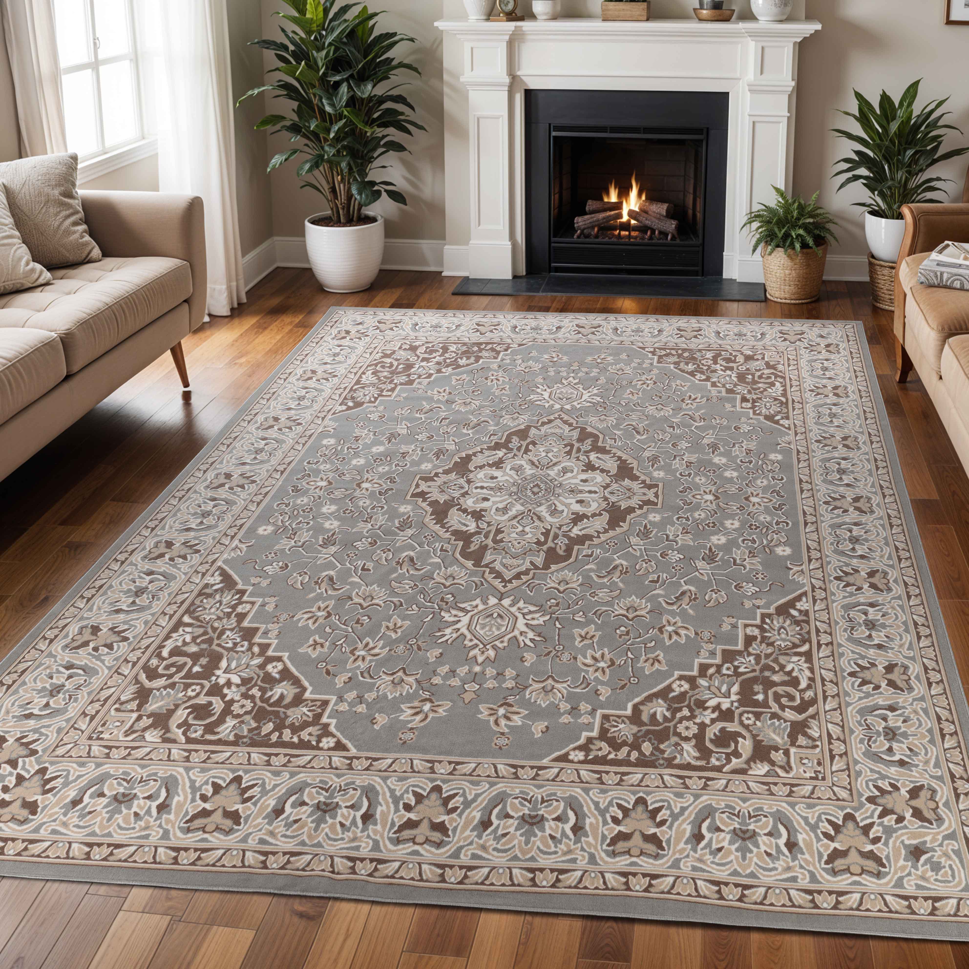 Glendale Traditional Floral Medallion Indoor Area Rug or Runner Rug - Rugs by Superior