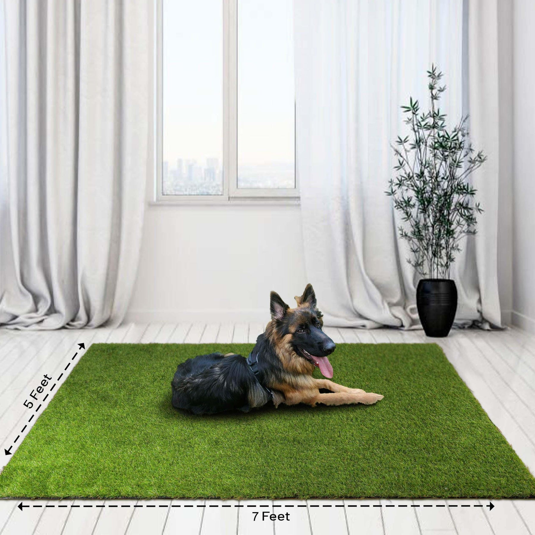 Artificial Grass Lawn Turf Indoor/ Outdoor Area Rug - Green