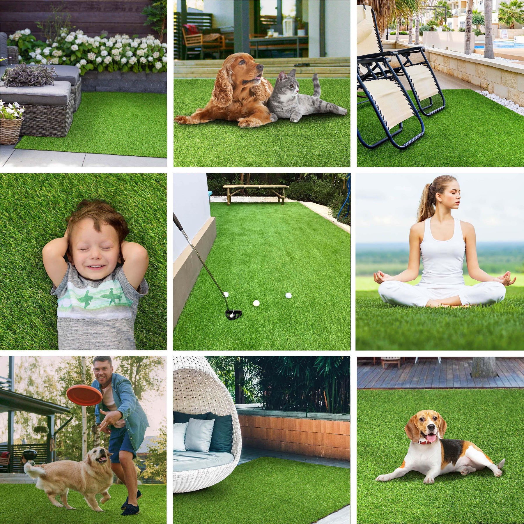 Artificial Grass Lawn Turf Indoor/ Outdoor Area Rug - Green