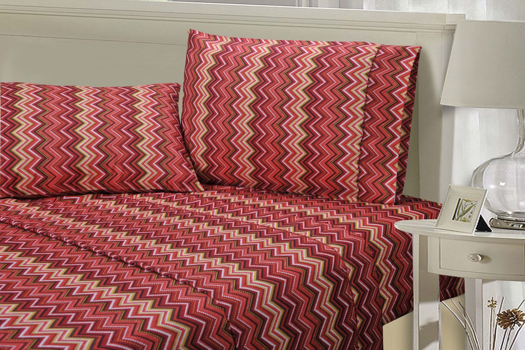 1800 Series Wrinkle Resistant Zigzag Sheet Set - by Superior