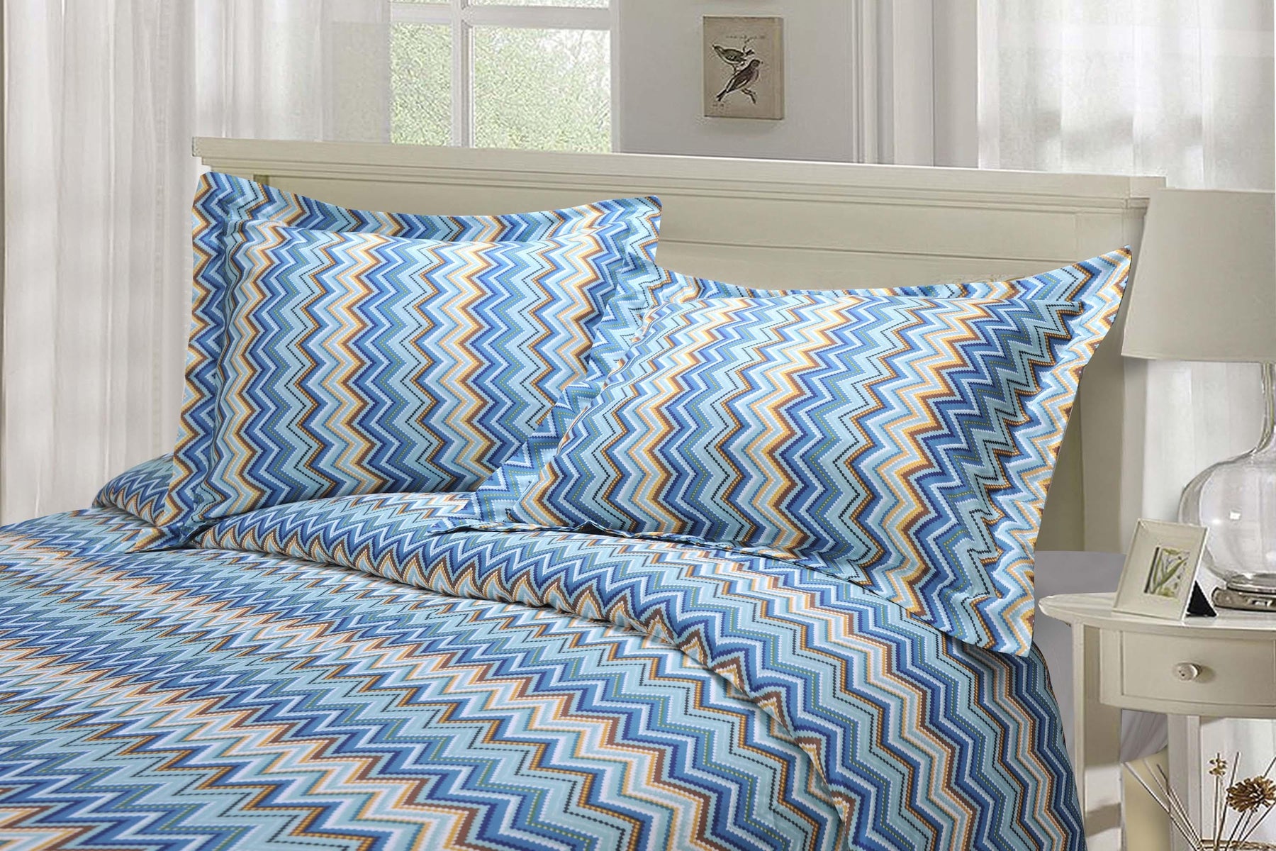 1800 Series Wrinkle Resistant Zigzag Sheet Set - by Superior