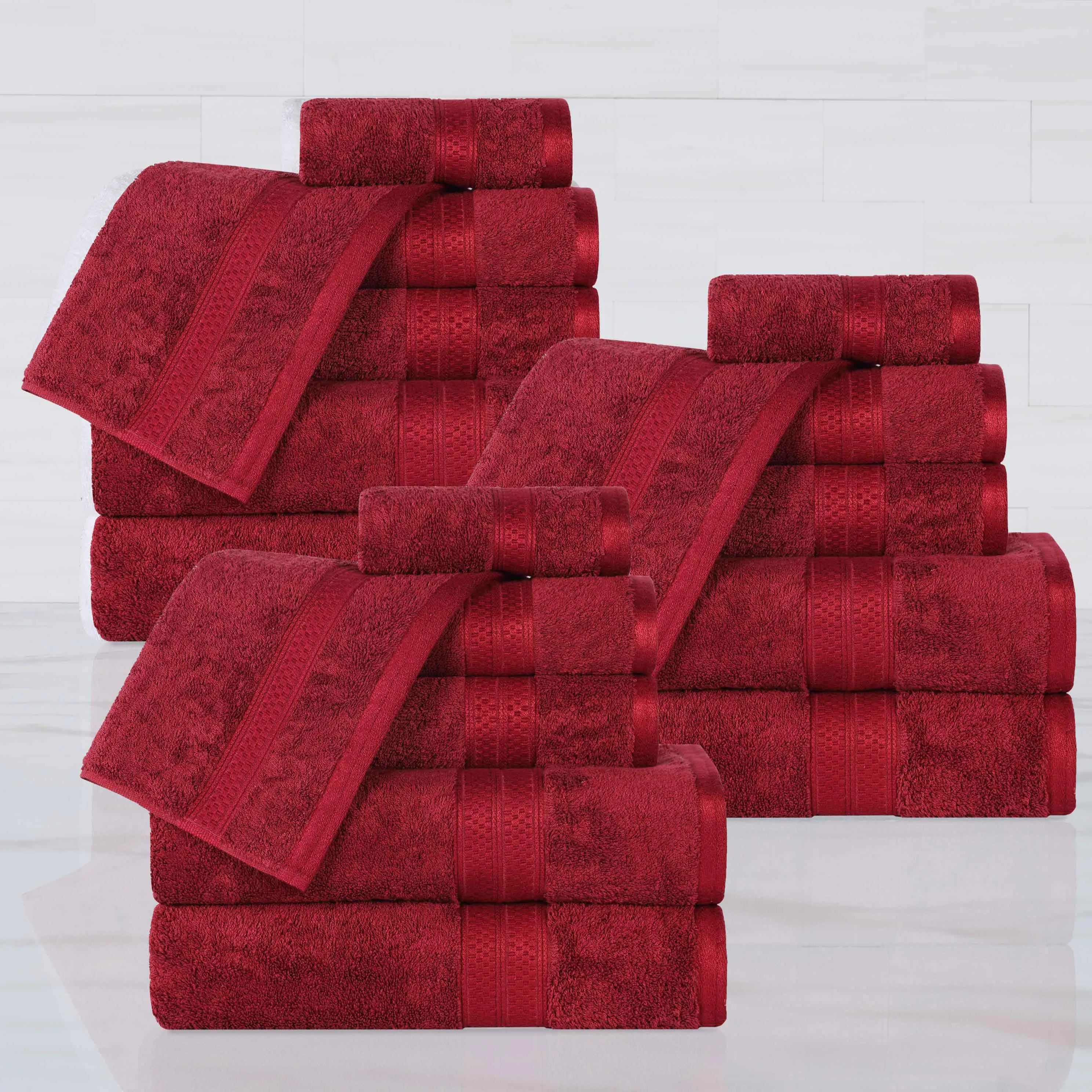 Rayon from Bamboo Cotton Blend Luxury Assorted 18 Piece Towel Set