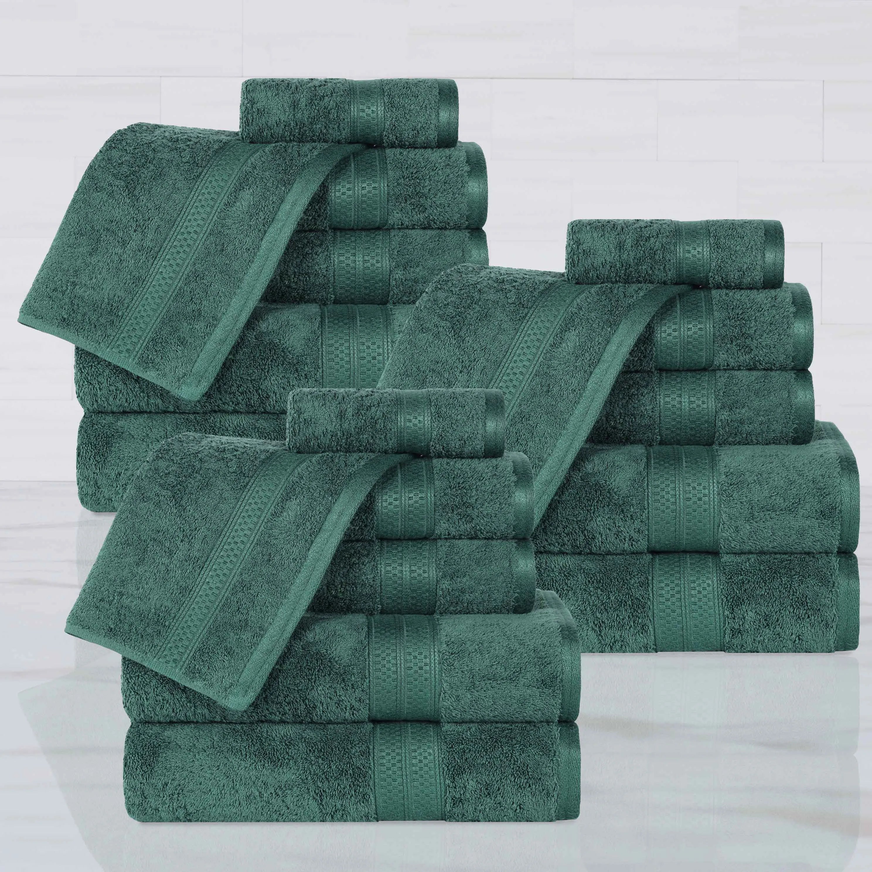 Rayon from Bamboo Cotton Blend Luxury Assorted 18 Piece Towel Set