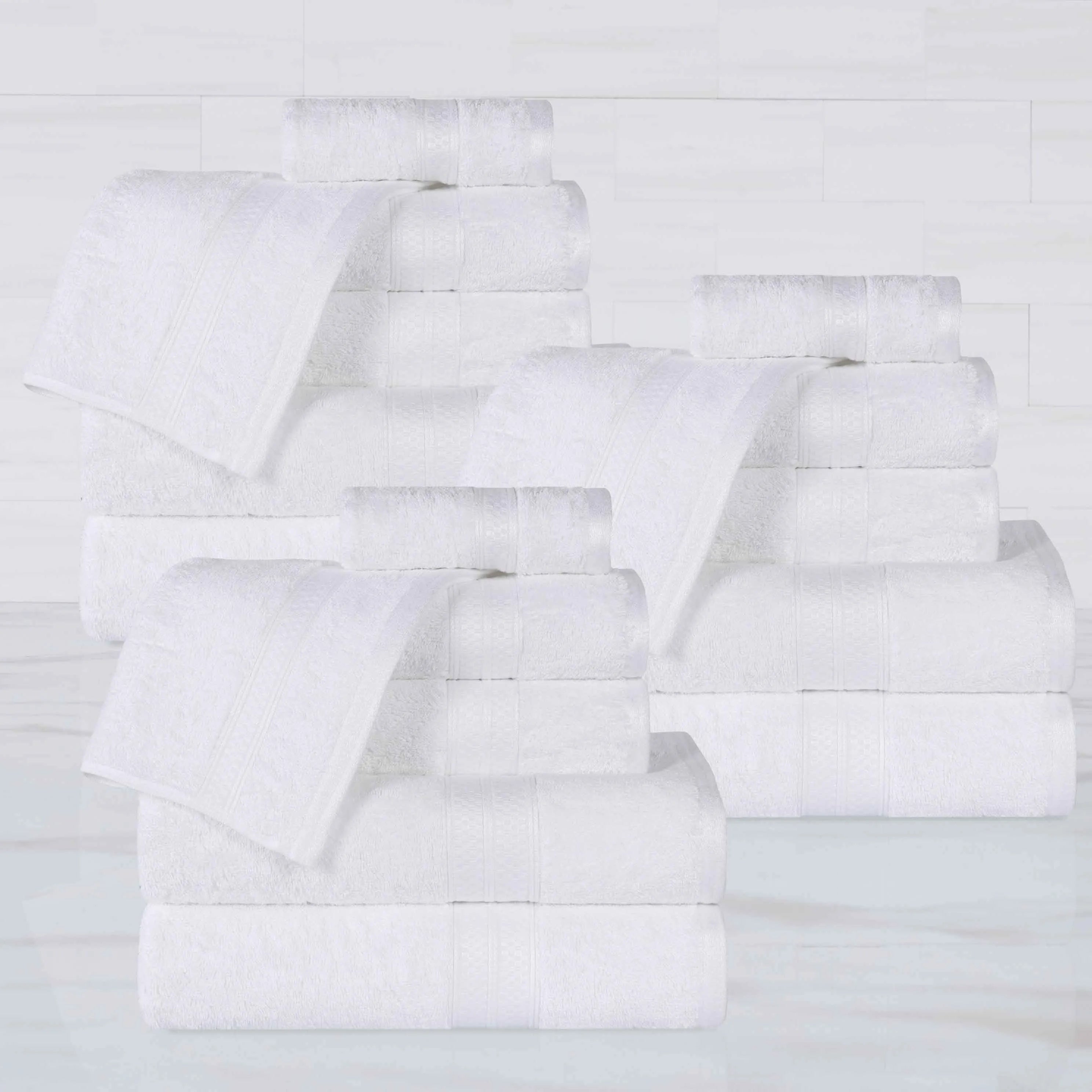 Rayon from Bamboo Cotton Blend Luxury Assorted 18 Piece Towel Set