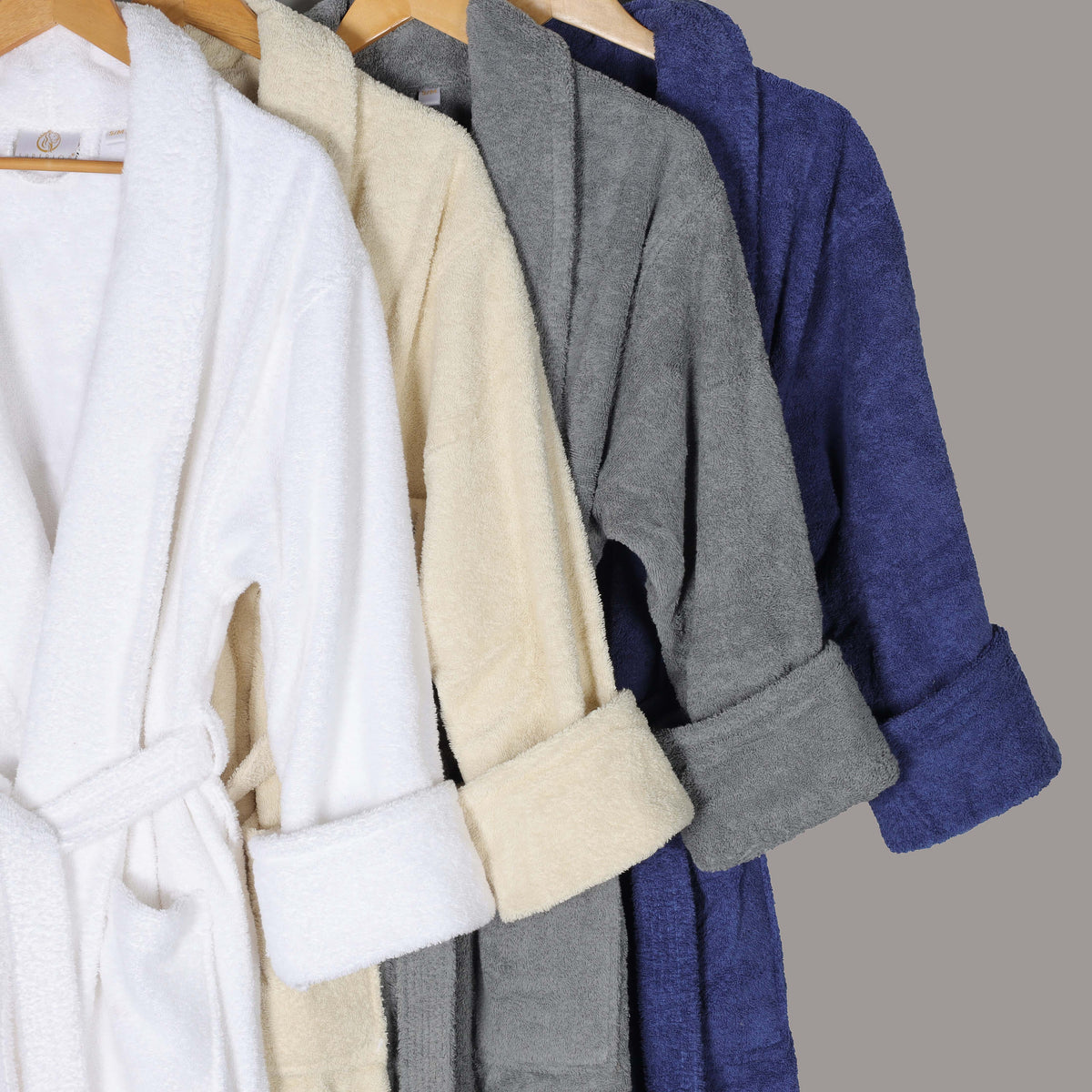 Classic Women's Bath Robe Turkish Cotton Bathrobe with Adjustable Belt