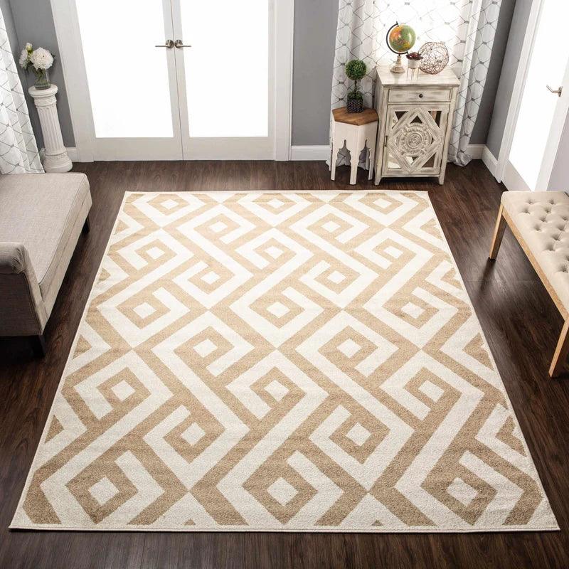 Saxton Geometric Contemporary Area Rug - Rugs by Superior - Superior 