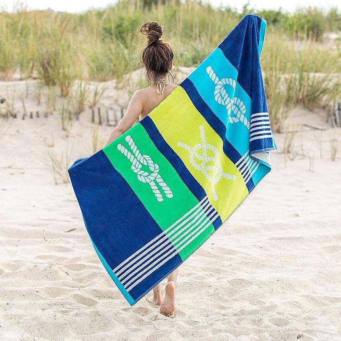 Marine Knots Oversized 2 Piece Beach Towel Set - Beach Towel by Superior - Superior 