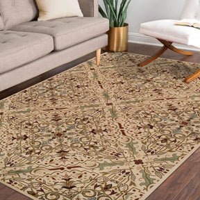 Camille Traditional Floral Medallion Scroll Indoor Area Rug - Rugs by Superior - Superior 