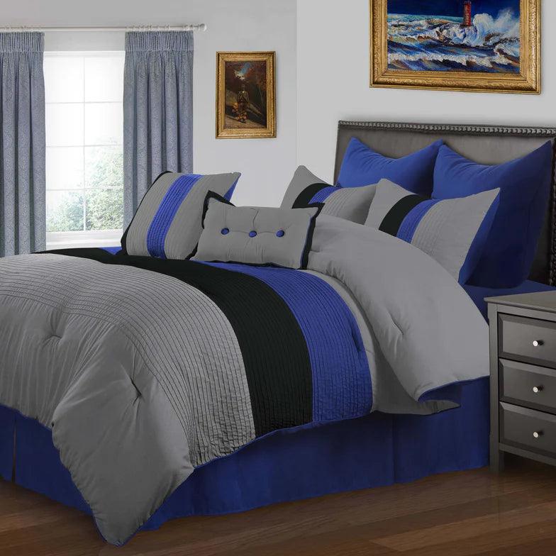 Florence 8-Piece Comforter Set With Shams, Bed Skirt and Pillow - Comforter Set by Superior - Superior 