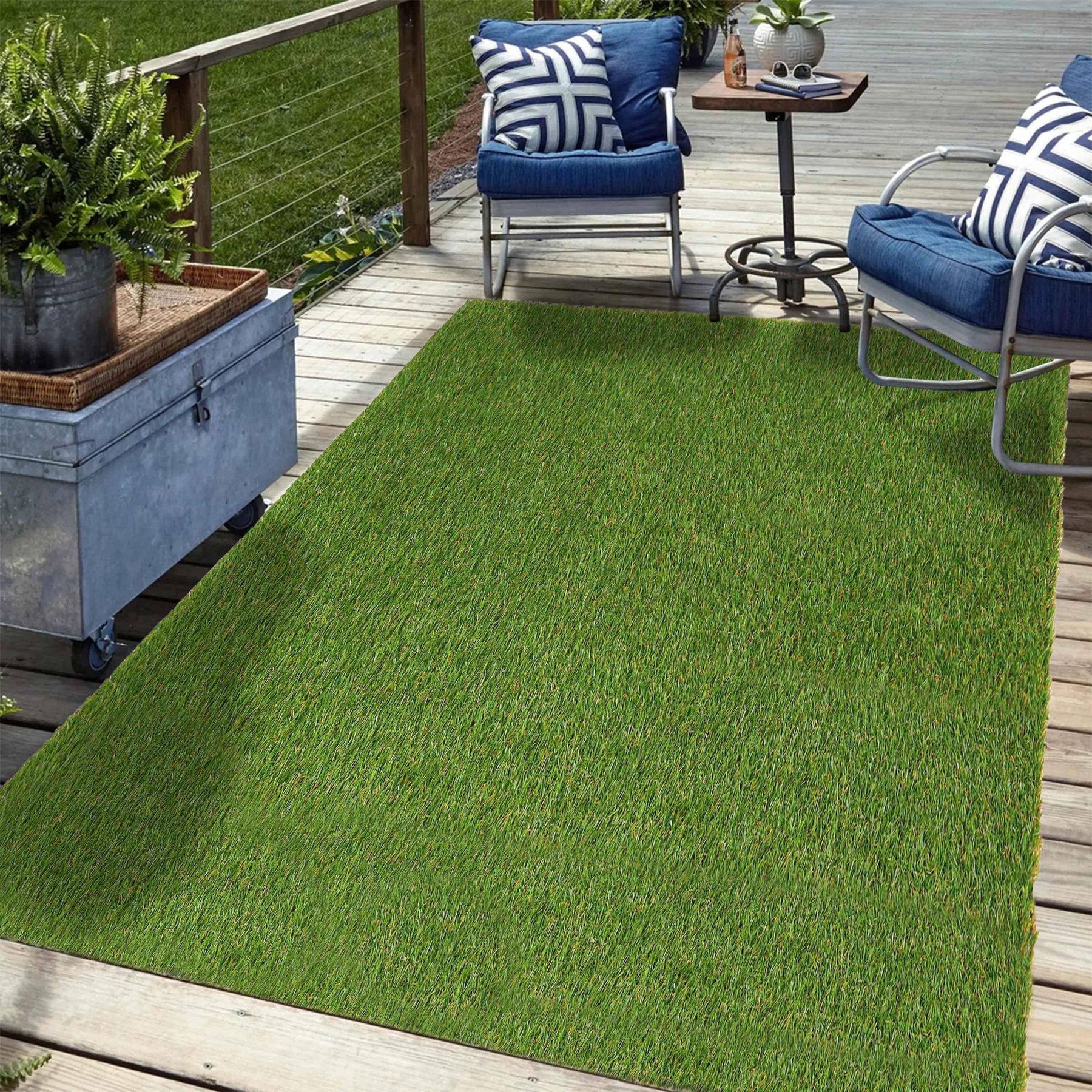 Artificial Grass Lawn Turf Indoor/ Outdoor Area Rug - Green