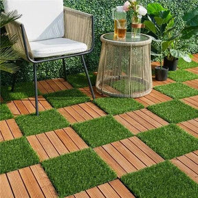 Artificial Grass Area Rug Lawn Turf Indoor Outdoor Rugs, Set of 6 - Green