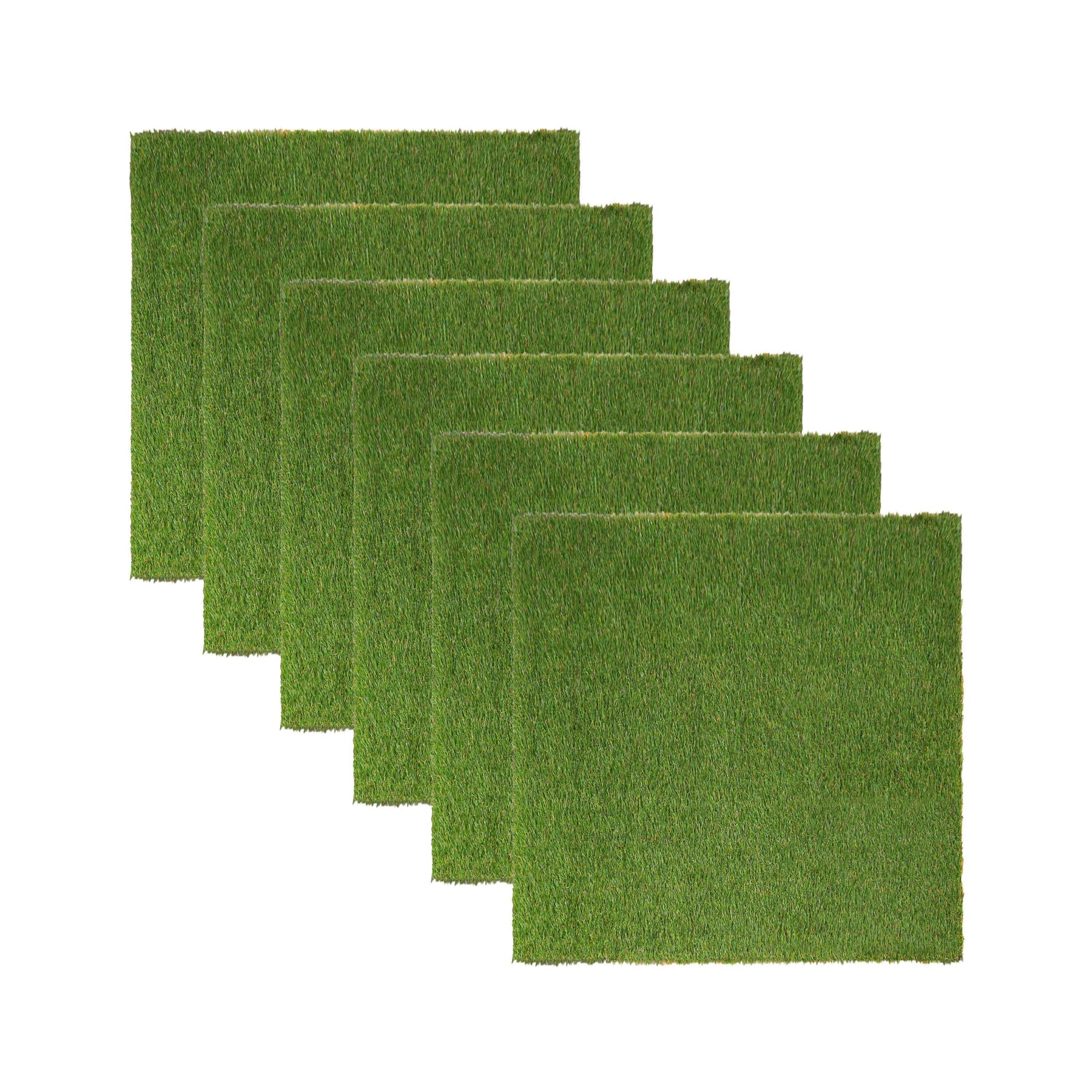 Artificial Grass Area Rug Lawn Turf Indoor Outdoor Rugs, Set of 6 - Green