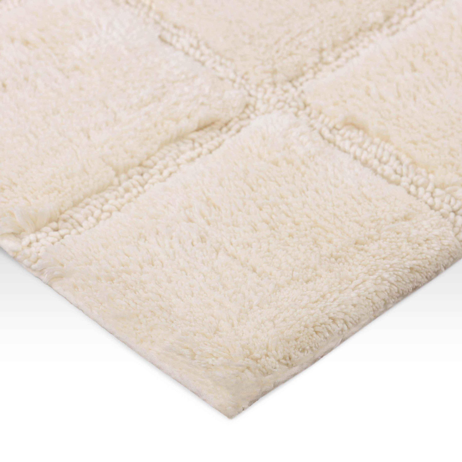 2 Piece Cotton Checkered Solid Non Slip Bath Rug Set - Bath Rugs by Superior