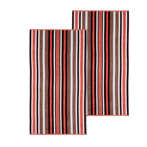 2 Piece Rope Textured Striped Oversized Cotton Beach Towel Set - Beach Towel by Superior