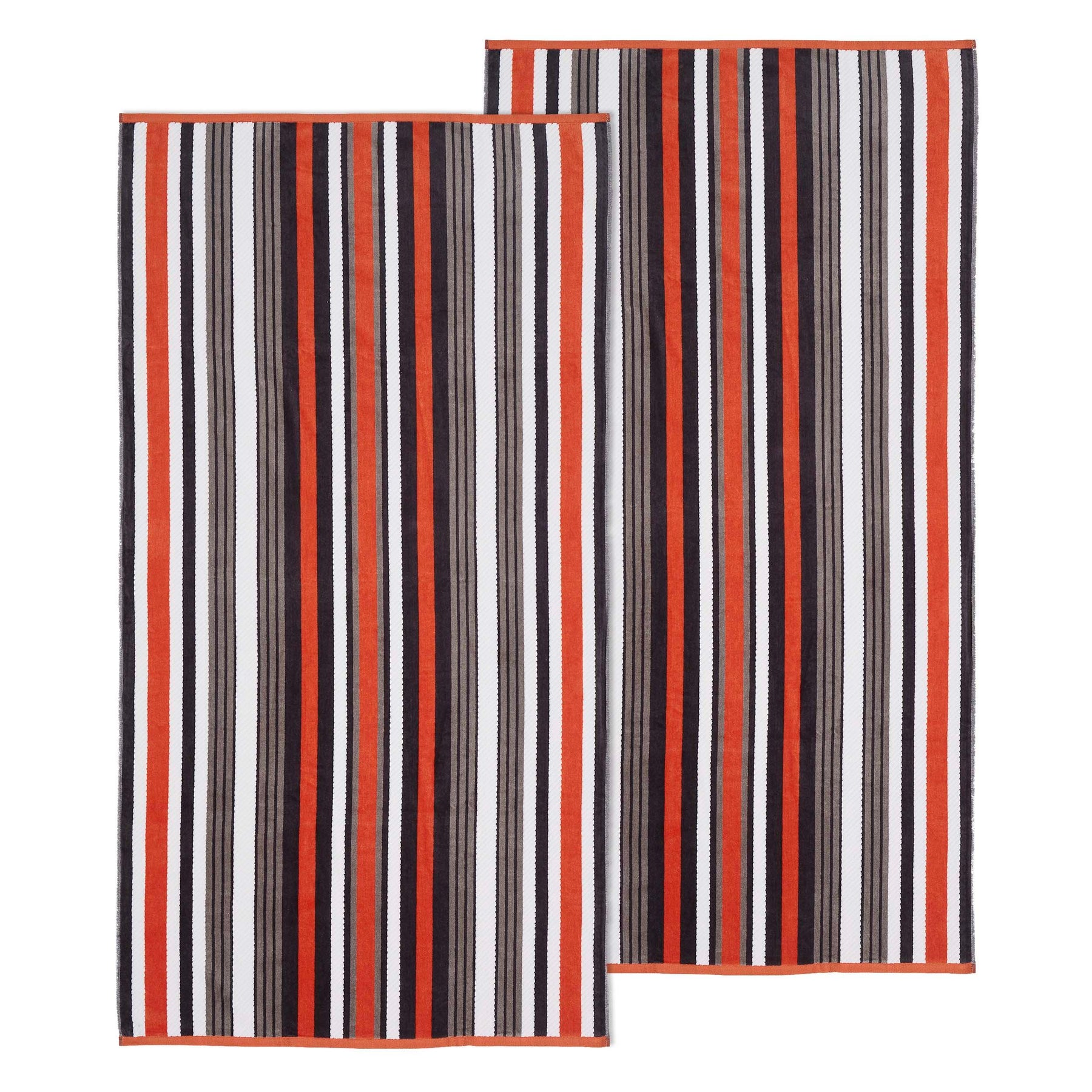 2 Piece Rope Textured Striped Oversized Cotton Beach Towel Set - Beach Towel by Superior