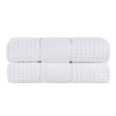 Zero Twist Cotton Waffle Honeycomb Plush Soft Bath Sheet Set of 2 - Towel Set by Superior - Superior 