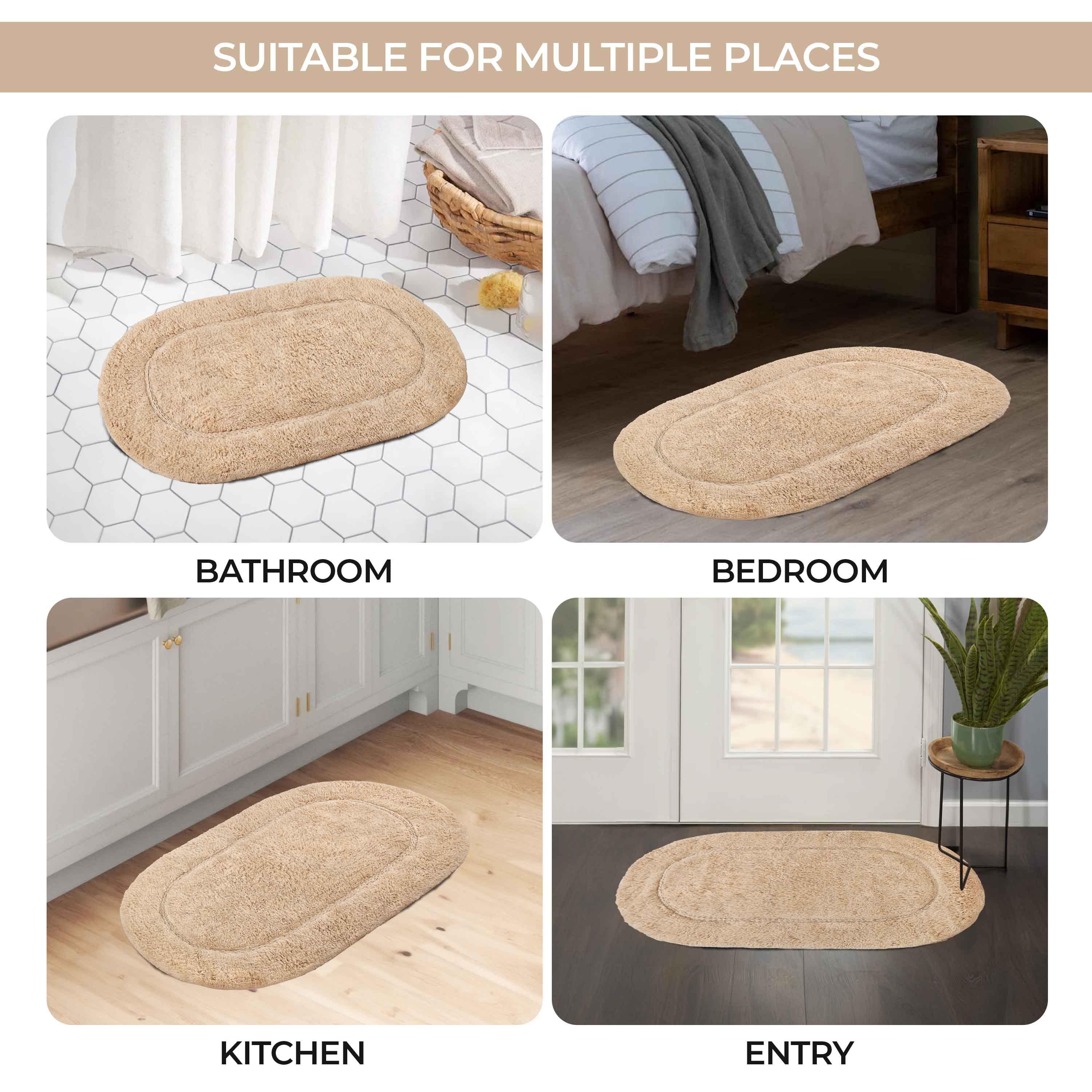 Cotton Non Slip Oval 2 Piece Bath Rug Set - Bath Rugs by Superior