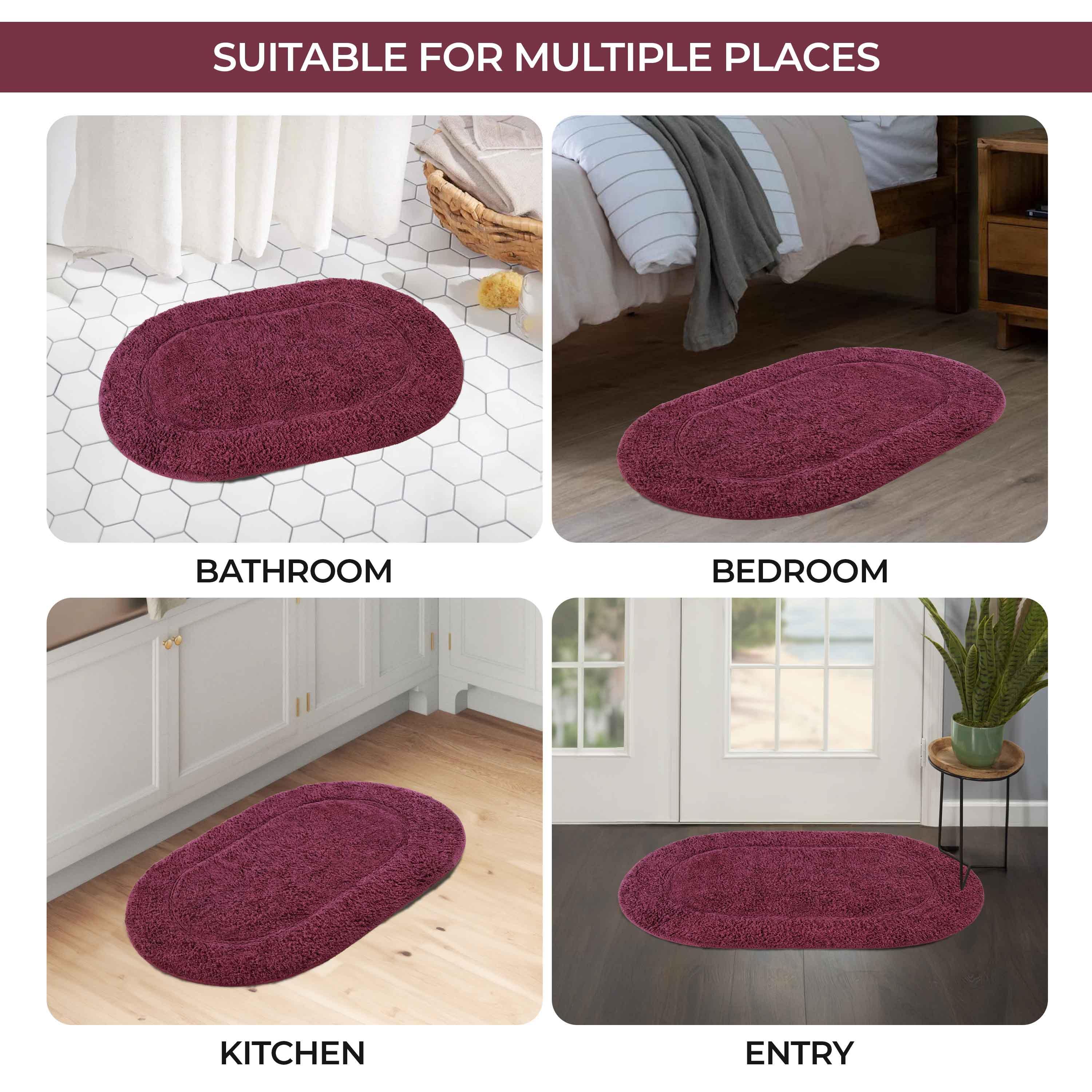 Cotton Non Slip Oval 2 Piece Bath Rug Set - Bath Rugs by Superior