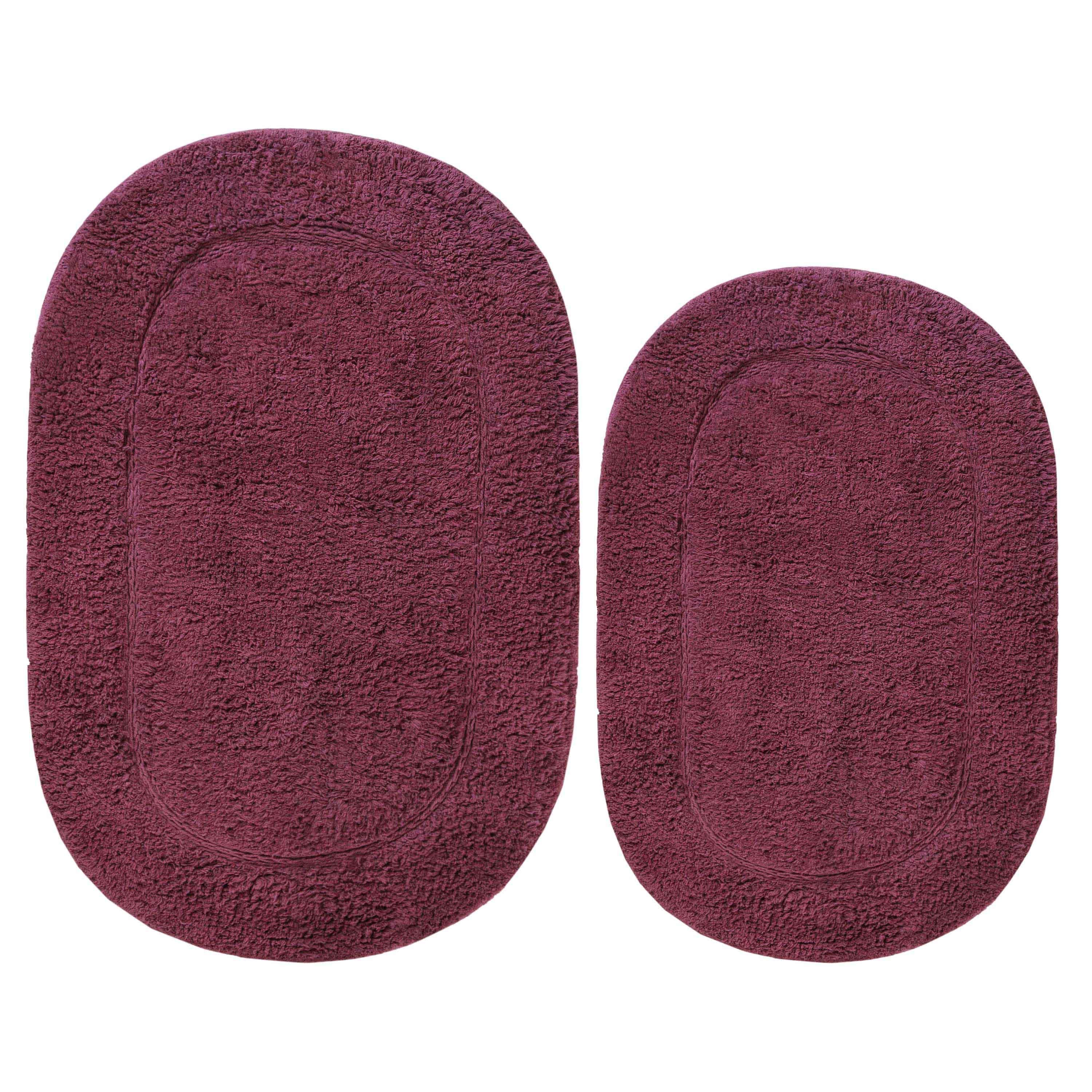 Cotton Non Slip Oval 2 Piece Bath Rug Set - Bath Rugs by Superior