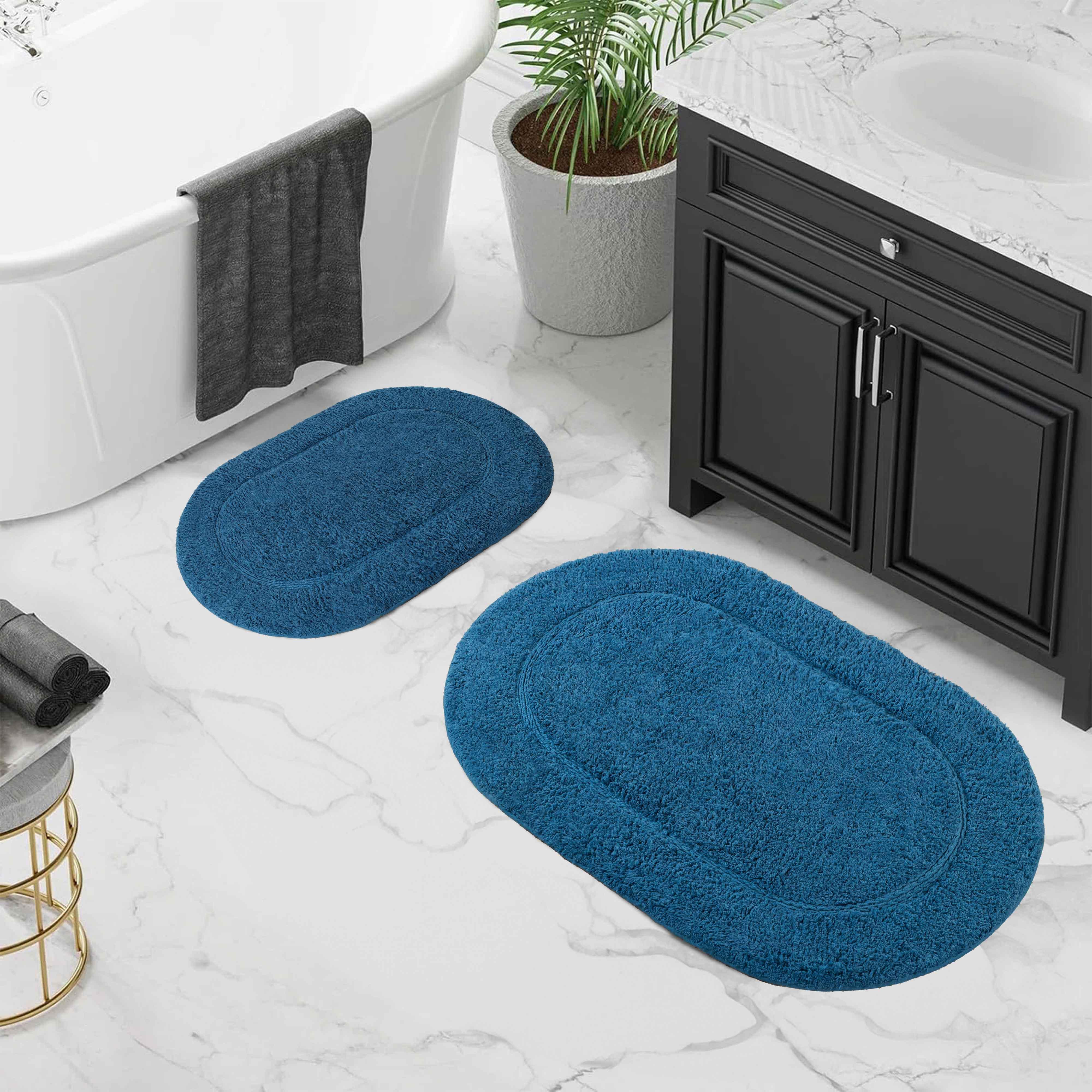 Cotton Non Slip Oval 2 Piece Bath Rug Set - Bath Rugs by Superior