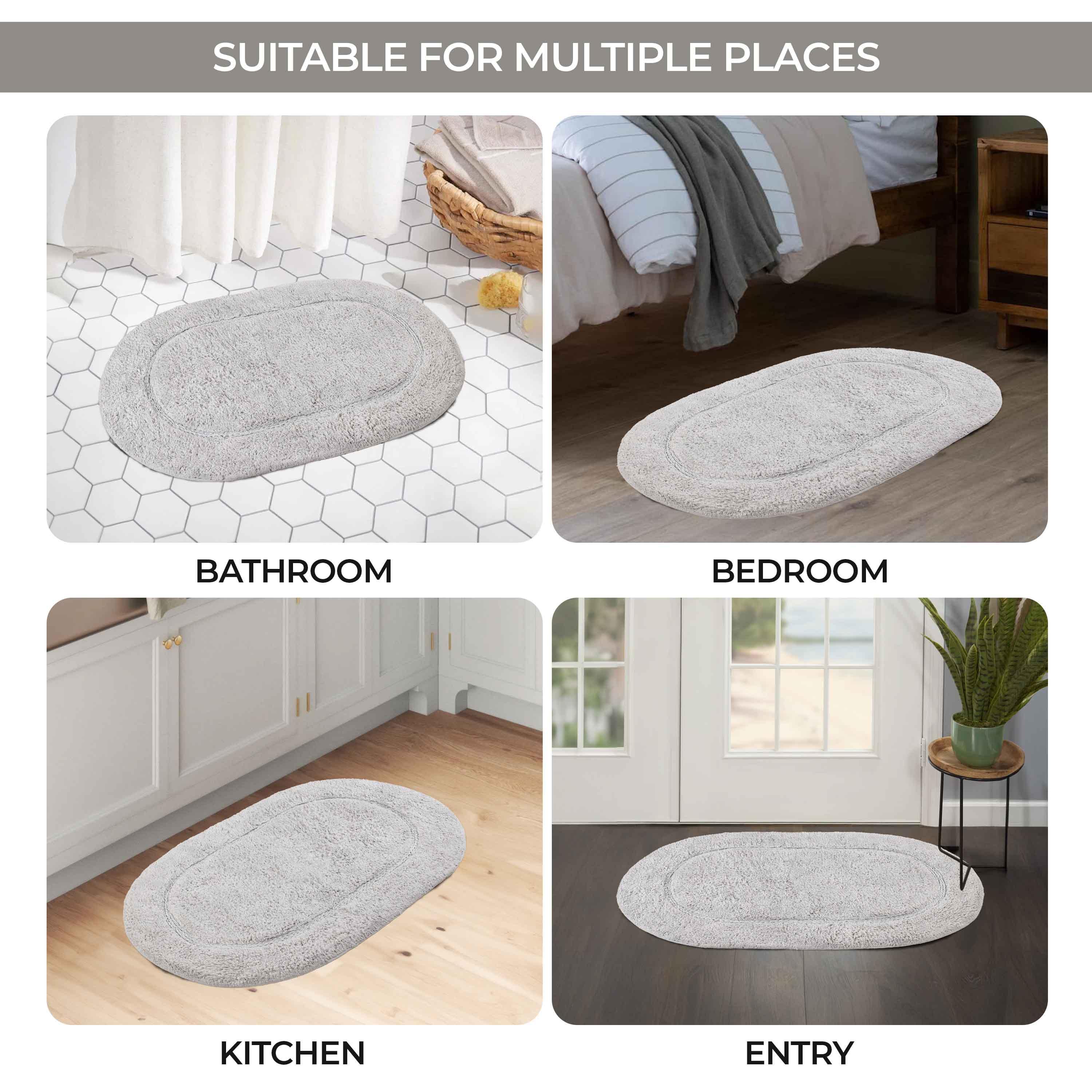 Cotton Non Slip Oval 2 Piece Bath Rug Set - Bath Rugs by Superior