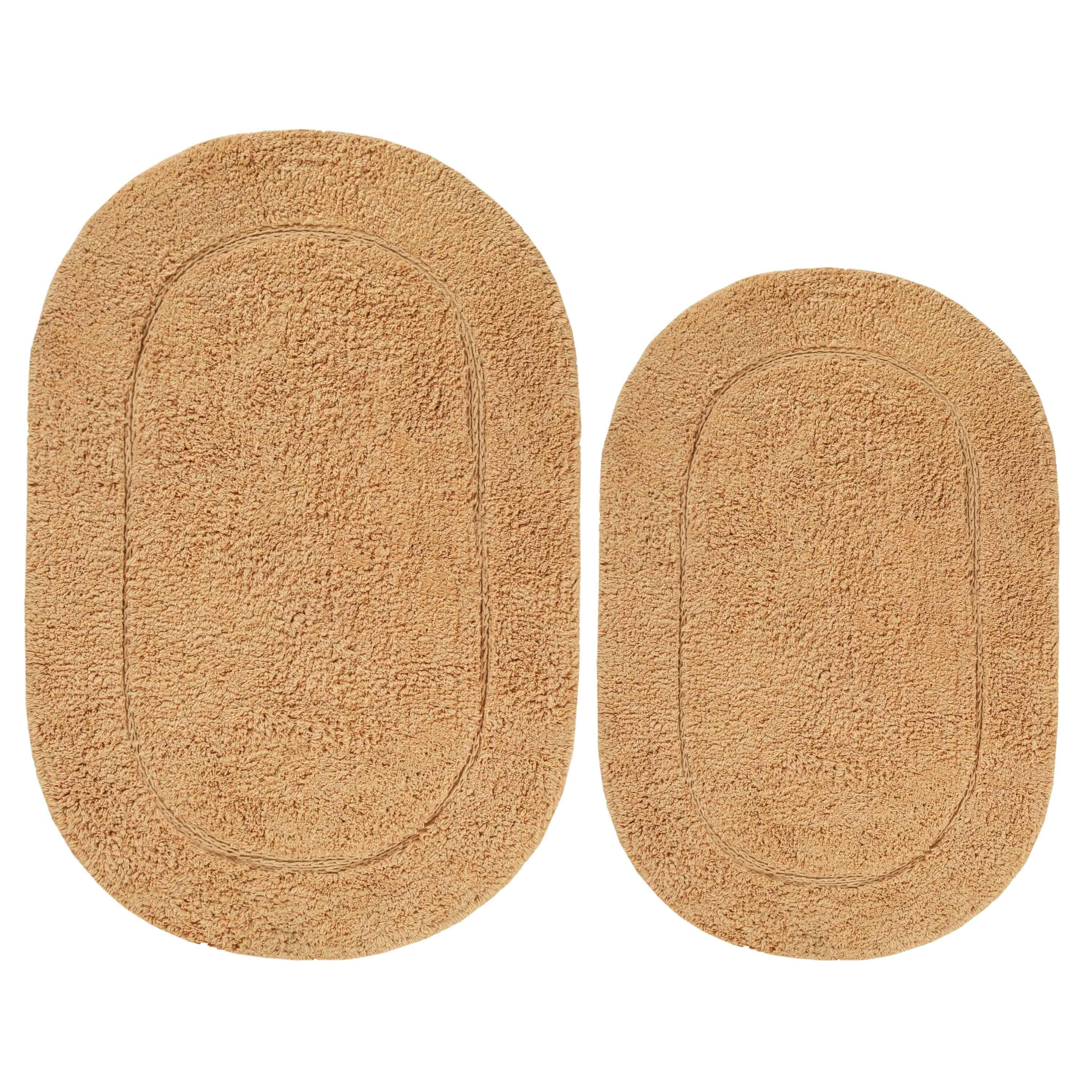 Cotton Non Slip Oval 2 Piece Bath Rug Set - Bath Rugs by Superior