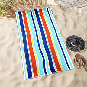 Oceana Stripe Oversized Cotton 2 Piece Beach Towel Set - Beach Towel by Superior - Superior 