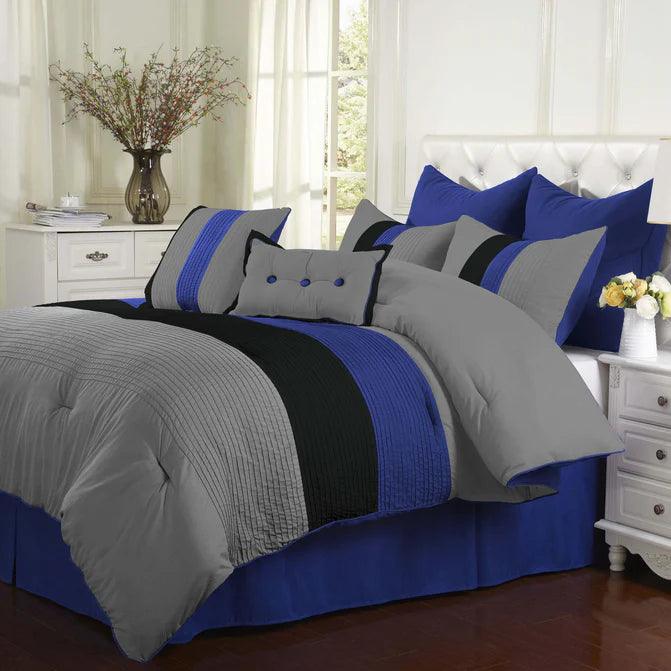 Florence 8-Piece Comforter Set With Shams, Bed Skirt and Pillow - Comforter Set by Superior - Superior 