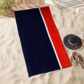 Bay Striped Oversized Absorbent Cotton Beach Towel Set of 2, 34" x 64" - Beach Towel by Superior - Superior 