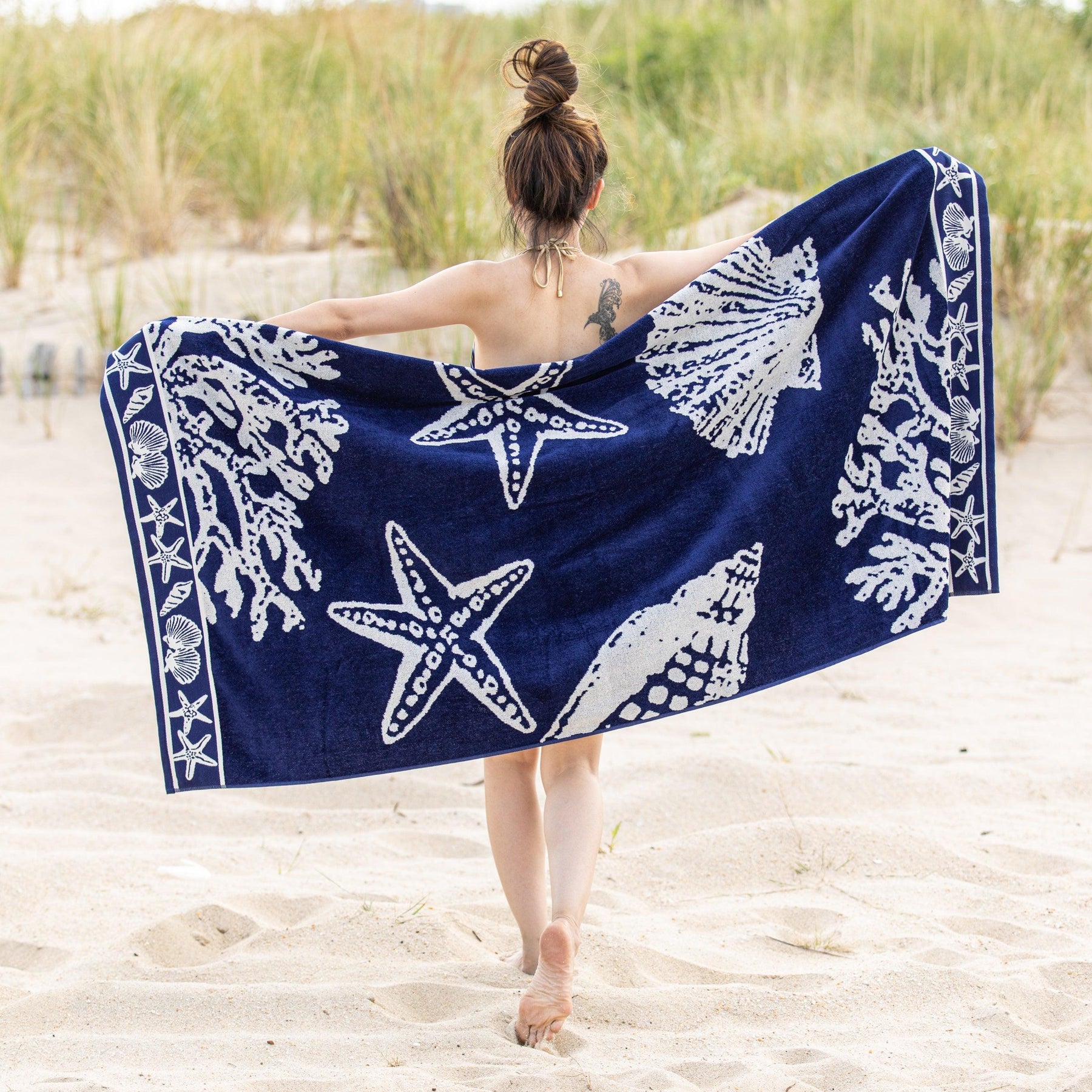 Seacoast Oversized 4 Piece Beach Towel Set - Beach Towel by Superior - Superior 